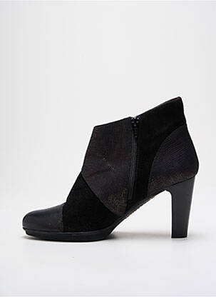 Botine/ghete țesătură satinată toc de 7 la 9 cm negru HISPANITAS femeie
