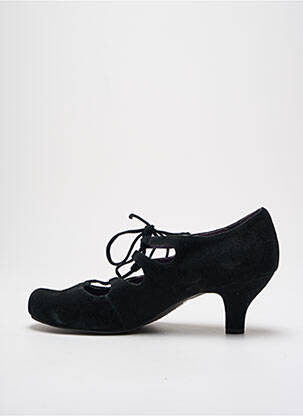 Pantofi cu toc nubuc toc de 4 la 6 cm negru COULEUR POURPRE femme
