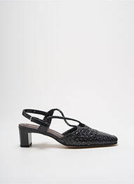 Sandale/pantofi decupați material neted toc de 4 la 6 cm negru BERTIN femeie