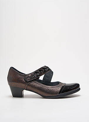 Pantofi cu toc material neted toc de 4 la 6 cm maro J.METAYER femeie