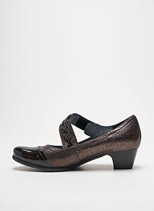 Pantofi cu toc material neted toc de 4 la 6 cm maro J.METAYER femeie