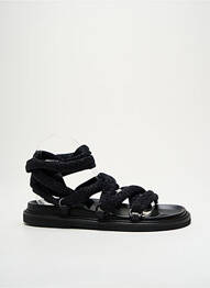 Sandale/pantofi decupați țesătură satinată toc plat până la 3 cm negru ANAKI femme