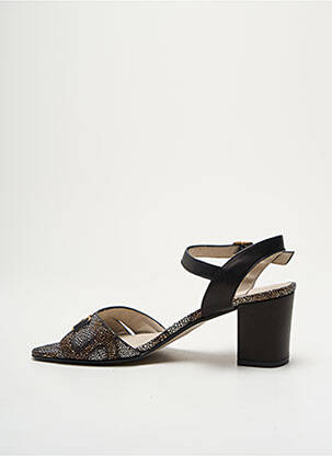 Sandale/pantofi decupați material neted toc de 4 la 6 cm negru HASLEY femeie