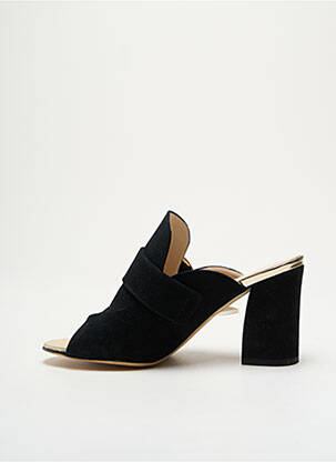 Mulete/saboți talpă exterioară din piele toc de 7 la 9 cm negru MODA DI FAUSTO femeie