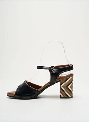 Sandale/pantofi decupați material neted toc de 4 la 6 cm negru NEMONIC femeie