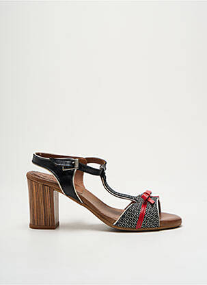 Sandale/pantofi decupați material neted toc de 4 la 6 cm negru NEMONIC femeie