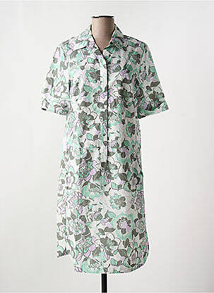 Rochie midi imprimeu floral mâneci scurte verde FRANK WALDER femeie