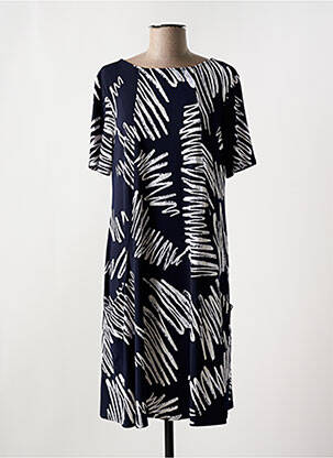 Rochie midi imprimeu fantezie mâneci scurte negru JOSEPH RIBKOFF femeie