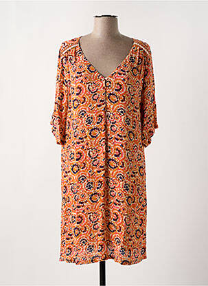Rochie midi mâneci 3/4 mâneci 3/4 portocalie LOLA ESPELETA femeie