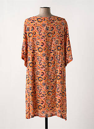 Rochie midi mâneci 3/4 mâneci 3/4 portocalie LOLA ESPELETA femeie