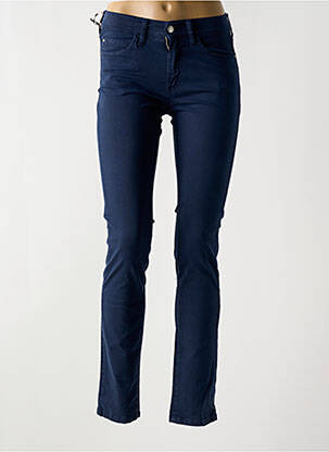 Pantalon slim țesătură poplin mărime normală albastru DESGASTE femeie