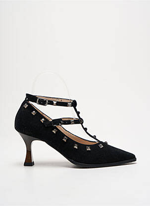 Pantofi cu toc nubuc toc de 4 la 6 cm negru LODI femeie