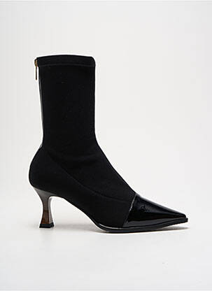Botine/ghete material neted toc de 4 la 6 cm negru LODI femeie