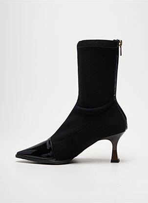 Botine/ghete material neted toc de 4 la 6 cm negru LODI femeie