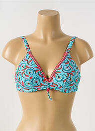 Sutien de costum de baie elasticitate sutien balconet cu decolteu înalt albastru ANTIGEL femme