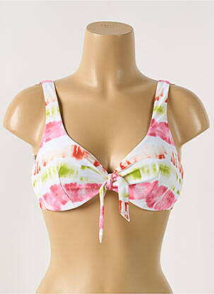 Sutien de costum de baie elasticitate sutien balconet cu decolteu înalt alb PASSIONATA femeie
