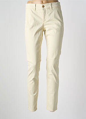 Pantalon chino țesătură poplin mărime normală bej HAPPY femeie