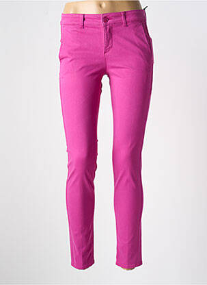 Pantalon chino talie joasă talie joasă roz HAPPY femeie