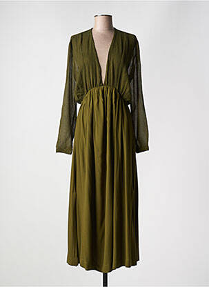Rochie lungă mâneci lungi mâneci lungi verde KARMA KOMA femeie