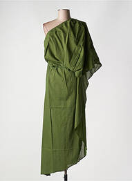 Rochie lungă croială cambrată mâneci 3/4 verde MARE DI LATTE femeie