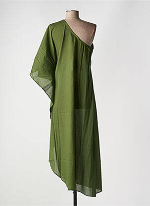 Rochie lungă croială cambrată mâneci 3/4 verde MARE DI LATTE femeie