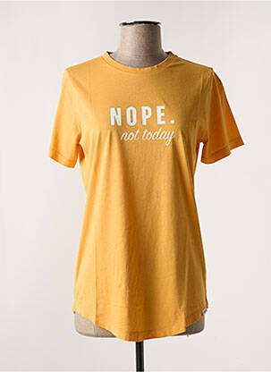 Tricou serigrafie mâneci scurte portocalie PENN & INK N.Y femeie