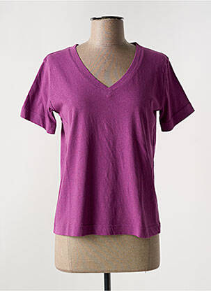 Tricou guler în v mâneci scurte violet MKT STUDIO femeie