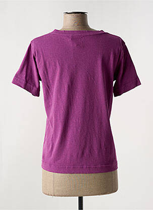 Tricou guler în v mâneci scurte violet MKT STUDIO femeie