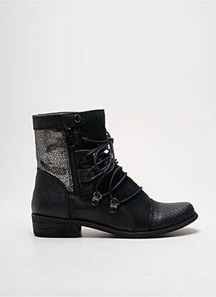 Botine/ghete material neted toc plat până la 3 cm negru KDOPA femeie