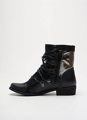 Botine/ghete material neted toc plat până la 3 cm negru KDOPA femeie