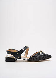 Sandale/pantofi decupați material neted toc plat până la 3 cm negru MLV femme