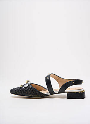 Sandale/pantofi decupați material neted toc plat până la 3 cm negru MLV femeie
