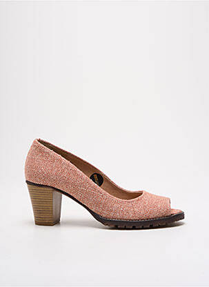 Pantofi cu toc cubanez toc de 4 la 6 cm roz MTNG femeie