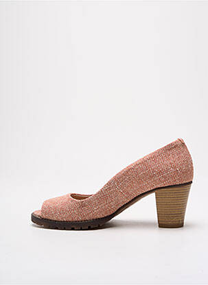 Pantofi cu toc cubanez toc de 4 la 6 cm roz MTNG femeie