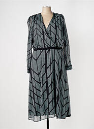 Rochie midi mâneci lungi mâneci lungi negru ELORA femme