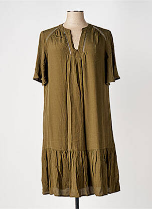 Rochie midi mâneci scurte mâneci scurte verde ELORA femeie