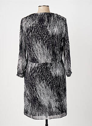 Rochie midi imprimeu fantezie mâneci lungi negru ELORA femeie