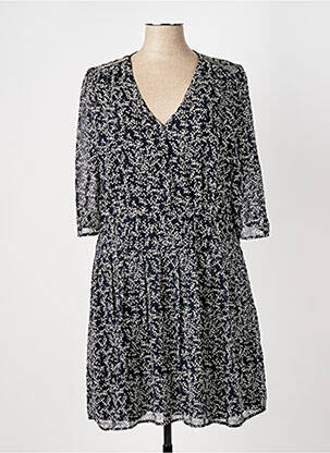 Rochie midi imprimeu floral mâneci 3/4 albastru ELORA femeie