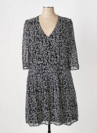 Rochie midi imprimeu floral mâneci 3/4 albastru ELORA femme
