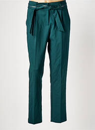 Pantalon slim țesătură poplin mărime normală verde ELORA femme