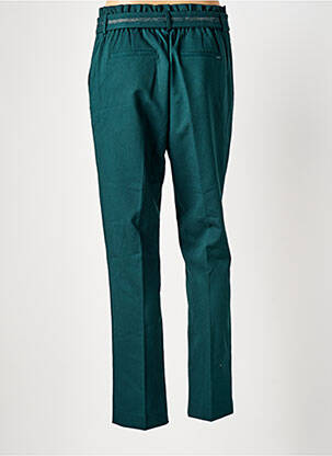 Pantalon slim țesătură poplin mărime normală verde ELORA femeie