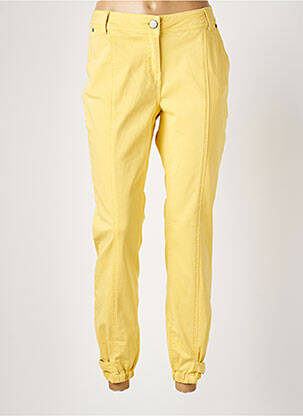 Pantalon 7/8 elasticitate mărime normală galben ELORA femeie