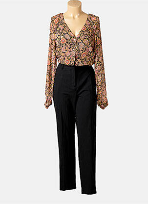 Salopetă-pantalon țesătură crep mâneci lungi portocalie ELORA femeie