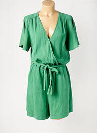 Salopetă scurtă buzunare mâneci scurte verde ELORA femme