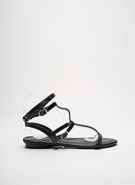 Sandale/pantofi decupați material neted toc plat până la 3 cm negru WITH MY SANDS femme