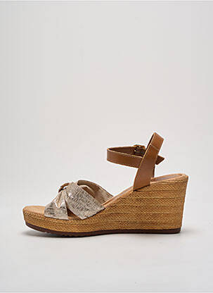 Sandale/pantofi decupați material neted toc de 7 la 9 cm auriu TAMARIS femeie