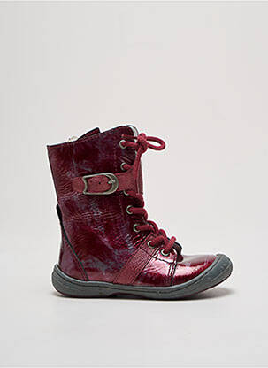 Botine/ghete țesătură satinată vârf rotund violet BELLAMY fată