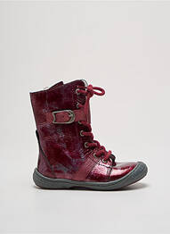 Botine/ghete țesătură satinată vârf rotund violet BELLAMY fată