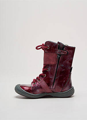 Botine/ghete țesătură satinată vârf rotund violet BELLAMY fată