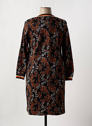 Rochie midi imprimeu floral mâneci lungi maro GUY DUBOUIS femeie